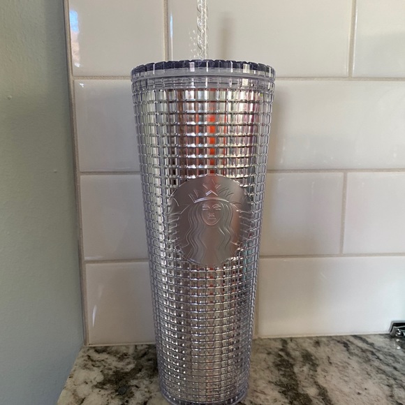 Starbucks 2020 Disco Silver Grid Tumbler - Picture 2 of 3